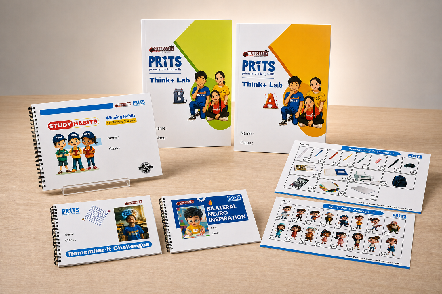 PRITS workbooks, memory challenges and learning materials