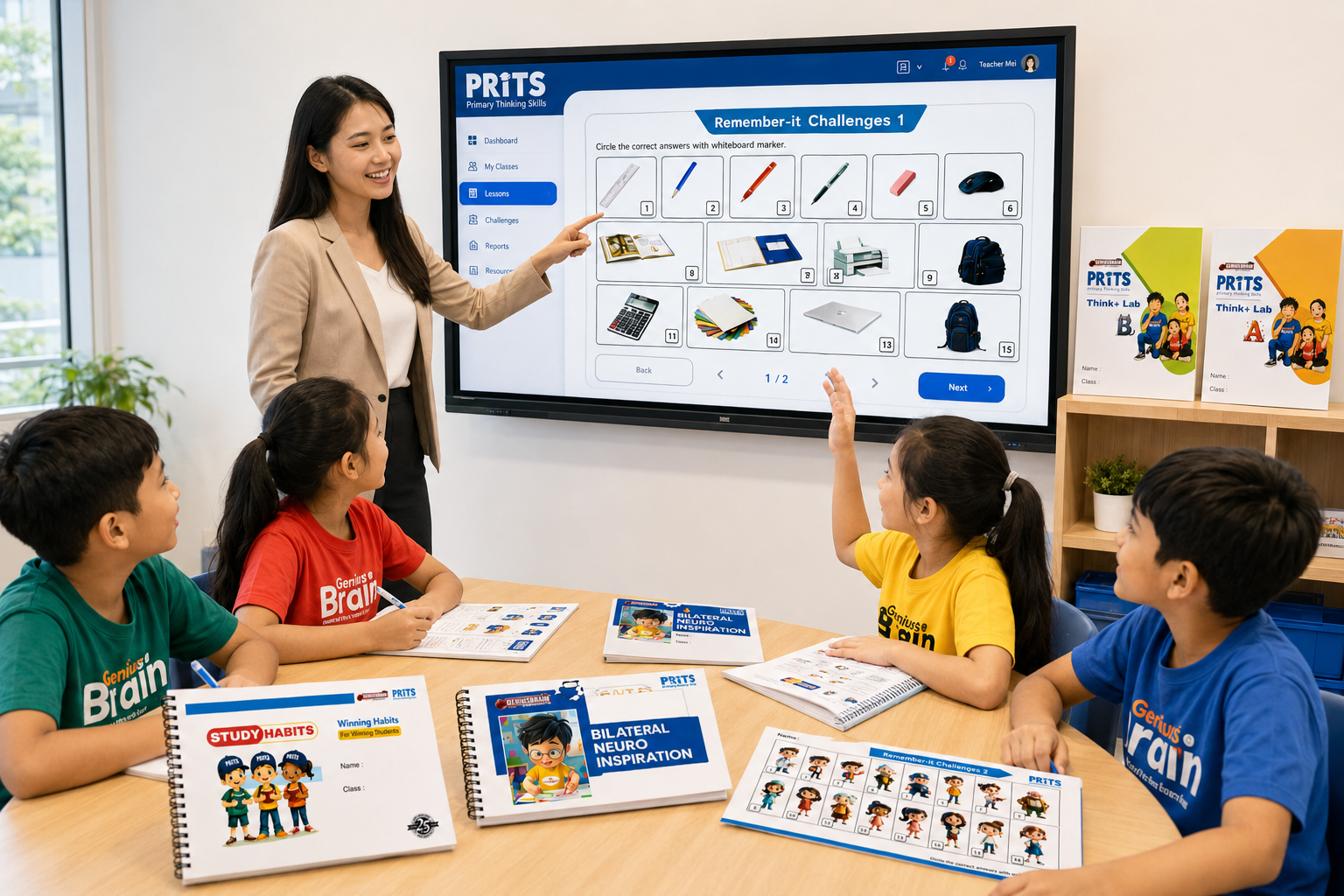 Primary school children learning together